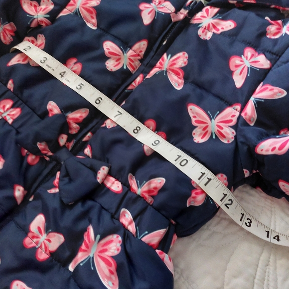 LITTLE ME BUTTERFLIES GIRLS PUFFER HOODIE JACKET - Picture 9 of 12